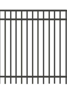 4'H X 8'W Bradford Aluminum Fence Black