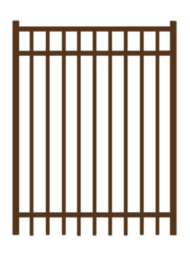 4' H x 4' W Bradford Straight Gate Bronze