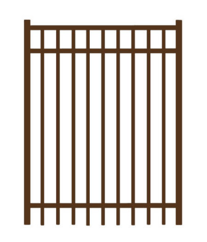 4' H x 4' W Bradford Straight Gate Bronze