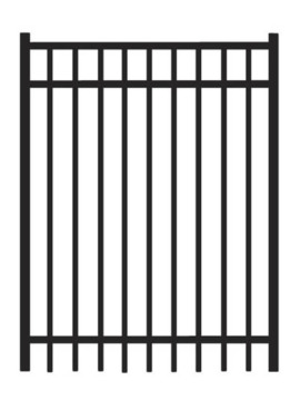 4'H X 4'W Bradford Straight Gate Blk