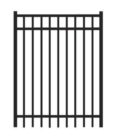 4' H x 4' W Bradford Straight Gate Black