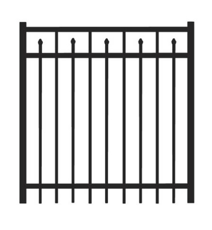 4' H x 5' W Clearfield Straight Gate Black